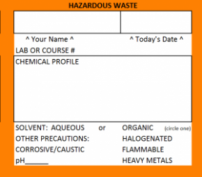 hazardous waste label