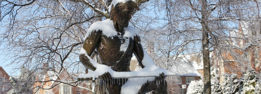 JCU Statue during winter