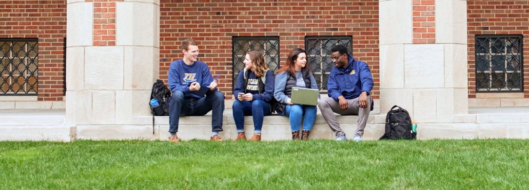 Students on steps