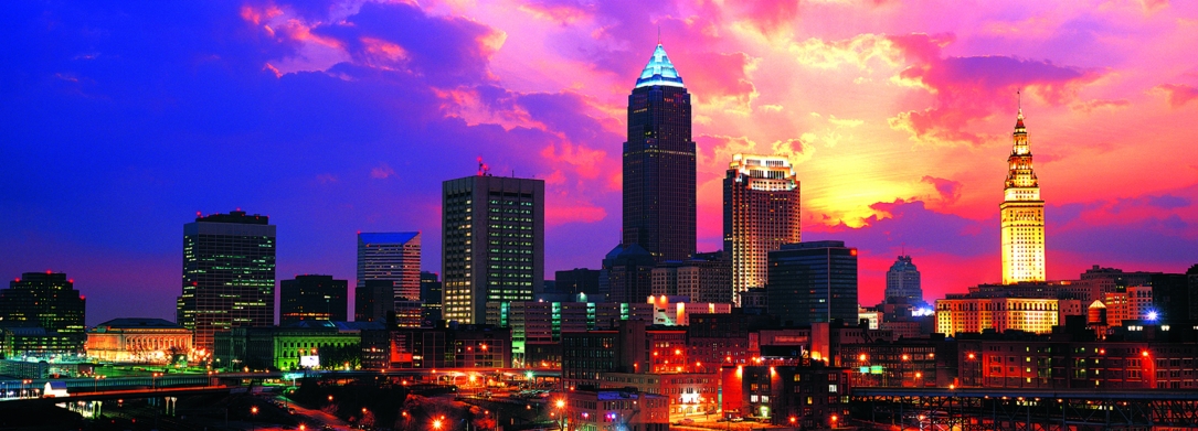 Photo of Cleveland's skyline at night