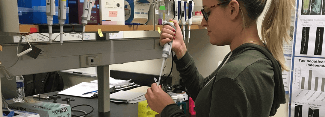 photo of Katie Puhalla doing research at internship site